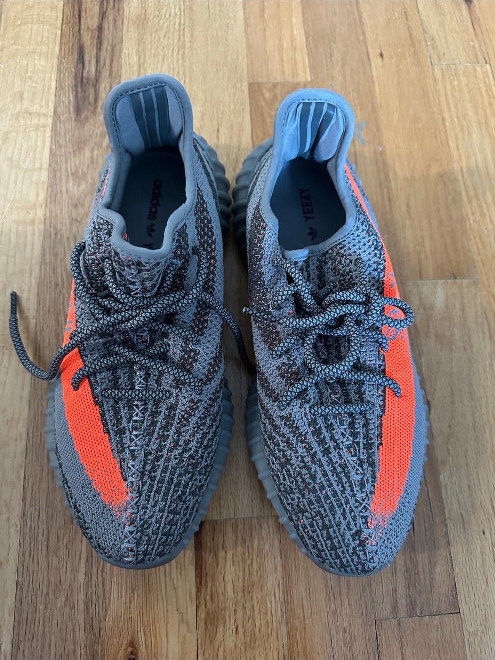 Yeezy Boost 350 V2 Style Sneaker Beluga - Gray with Orange Stripe sz 10.5 - Picture 4 of 9